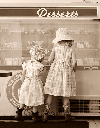 Little Girls In An Ice Cream Shop